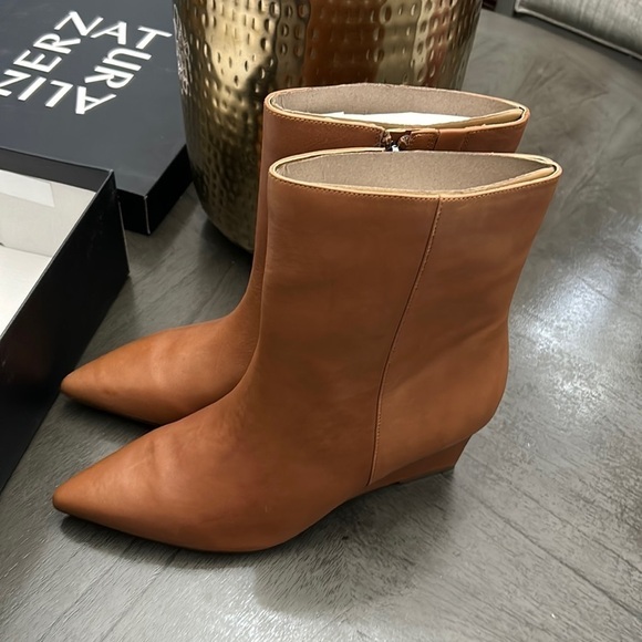 Naturalizer Dario Pointed Toe Bootie in English Tea Brown Leather - Picture 9 of 13